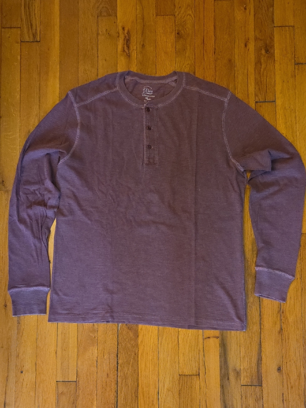 J. Crew Men's Long Sleeve Henley in Dusty Mauve